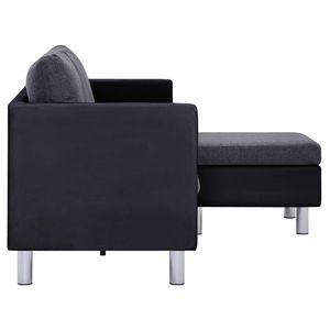 โซฟาเก้าอี้นอนสีดำและสีเทาเข้มพร้อมเบาะรองนั่ง - Product Image 4