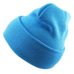 Gorro Unisex de Color Sólido, 100% Acrílico, Gorro de Invierno de Punto, Estilo Casual, Azul, para Adultos, Circunferencia de Cabeza de 56-58 cm - Product Image 6