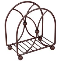 Porte-serviettes en fer finition noire mate, design minimaliste, best-seller, pour la restauration en plein air et la table de restaurant.