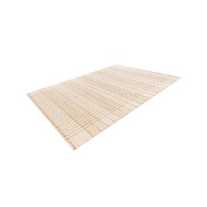 Oriental Geometric Jute Area Rug Rectangle Flat Weave Eco Friendly Living Room Beige Brown Pattern Thin Pile Reversible Picnic - Product Image 2