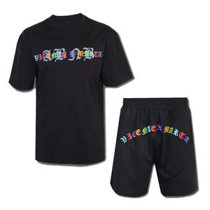 Conjunto Deportivo Informal de Dos Piezas para Hombre, Camiseta y Pantalones Cortos de Algodón Ligero para Invierno, Antiolor, Color Negro - Product Image 6