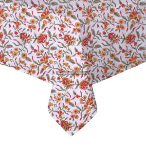 Mantel Cuadrado de Algodón de 220 cm con Diseño Estampado a Mano, Tela Suave y Duradera para Mesa de Comedor, Cocina y Jardín, Precio al por Mayor - Product Image 6