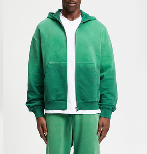 Sudadera con capucha y cremallera de gran tamaño, con efecto degradado, personalizada, de alta calidad, 100% algodón, estilo urbano, la más vendida. - Product Image 5