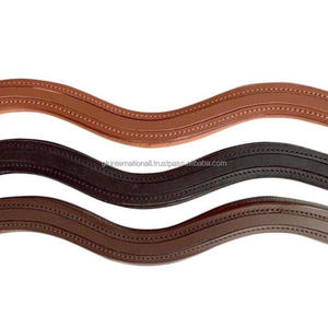 Nouveau canal vide rembourré cuir cheval sourcil bande toute forme noir havane marron véritable anglais selle cuir bride sourcil bande - Product Image 5