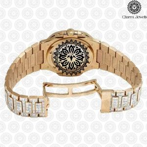 Reloj de Lujo Charm Jewells de Acero Inoxidable, Esfera de 40 mm, Correa de 20 mm, Movimiento Mecánico Analógico, Caja con Botón de Presión, Cierre Oculto, Unisex - Product Image 6