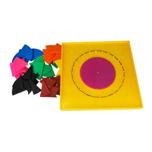 Geoboard and Fraction Circles Math Board, Geometry Board and Elastic Rubber Bands, Double Side Pegs Board and and Fraction