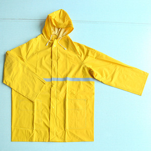 Ensemble de pluie unisexe noir en polyester/nylon imperméable, coupe-vent et respirant, avec fermetures éclair, bandes réfléchissantes et poches, pour le travail (vente en gros) - Product Image 3