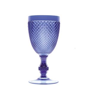 Set di 6 calici Excelsa in plastica blu con taglio a diamante 8,5x8,5x18 cm - Product Image 1
