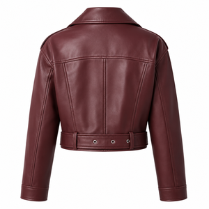 women burgundy leather <b>jacket</b> women cropped <b>biker</b> <b>jacket</b> women maroon moto <b>jacket</b> women vintage style <b>jacket</b> - Product Image 2