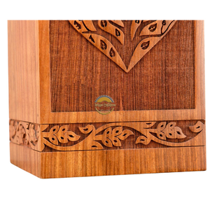 AYAANS Rosewood wooden Hand Carved Wooden Hot Selling cremation Urn Box for Adult Ashes Wholesale Cremation Urns (6X6X11)IN - Product Image 5