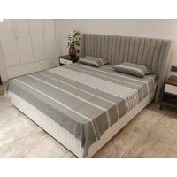 Sábanas de alta calidad, nueva colección, ropa de cama hecha a mano, sábanas a rayas de tamaño King del fabricante indio