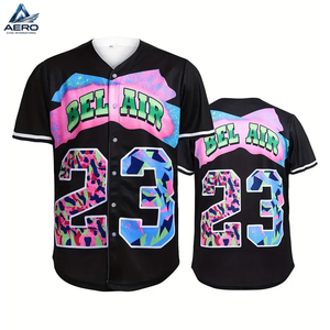 Nueva Camiseta de Béisbol Negra Moderna de Hip Hop para Hombre, Camisa Deportiva con Botones de Alta Calidad, Estilo Urbano, para Hombre y Mujer - Product Image 1