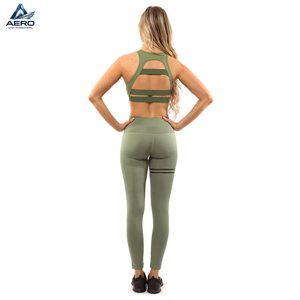 Nuevo Conjunto de Yoga sin Costuras para Mujer, Leggings de Cintura Alta y Sujetador Deportivo, Verde Oliva, Ropa Deportiva para Gimnasio, Trajes de Entrenamiento - Product Image 3