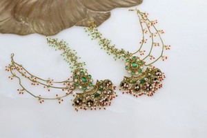 Attractive Traditional Gold Plated Dangal <b>Earrings</b> for Women with Moissanite Stones Look for Women's Wedding & Festive - Product Image 2