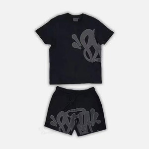 Ensemble short et t-shirt imprimé pour homme – Tenue décontractée deux pièces avec t-shirt à col rond et short – Respirant, léger, idéal pour l'été et le streetwear - Product Image 6