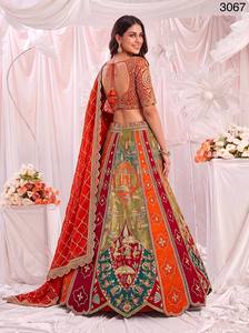 Conjunto de Lehenga Indio-Pakistaní Bordado, Blusa de Encaje, Dupatta Pesada, Color Sólido, Traje para Fiesta o Boda - Product Image 2
