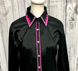 Tela de tafetán elástica hecha a mano Cowgirl Western Show Shirt para ropa ecuestre y equitación - Product Image 4