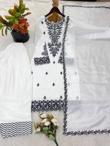 Premium Cotton Embroidered <b>Kurta</b> Set with Dupatta | Comfortable Ethnic Outfit - Product Image 4