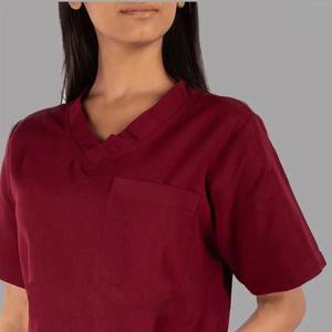 Uniformes Médicos para Mujer, Lisos, de Verano, de Algodón Tejido, Manga Larga, Diseño Personalizado, Hospital, Alta Calidad, Servicio OEM, Venta al Por Mayor - Product Image 3