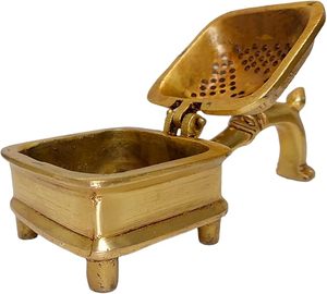 Handcrafted Vintage Brass Incense <b>Burner</b> with Handle Traditional Dhoop Dhuni Pot for Pooja Home Temple Aromatherapy Decor - Product Image 3