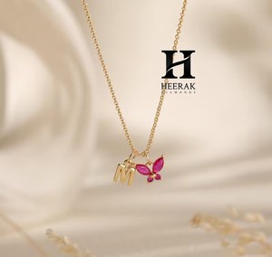 Collier personnalisé avec pendentif papillon en or, initiale et pierre de naissance, bijou pour femme, cadeau - Product Image 4