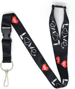 Custom Printed Fabric <b>Lanyard</b> With Heart Pattern 24 Inch Length 3/4 Inch Width <b>For</b> Promotion Use Best Selling <b>Lanyards</b> - Product Image 1