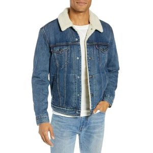 Veste en jean pour homme de haute qualité, style décontracté, 100% coton, bleu foncé, avec poches avant, boutons, broderie décorative - Product Image 4