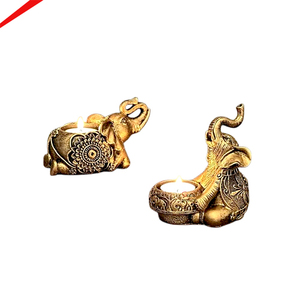 Deluxe Quality Gold Finish Metal Candle Holder Unique <b>Elephant</b> Candle Stand Candlestick <b>Decorative</b> Tealight Holder - Product Image 1