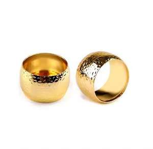 Anillo y soporte para servilletas de lujo chapados en oro, decoración para mesas de bodas y banquetes al mejor precio - Product Image 3