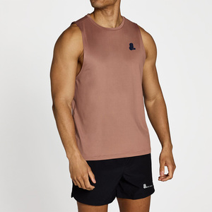 เสื้อกล้ามออกกำลังกายผู้ชายทรงเข้ารูป ผ้าถักผสมสแปนเด็กซ์/คอตตอน แห้งเร็ว ปักลาย - Product Image 1