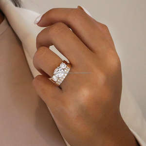 Igi/gia แหวนแต่งงานทองคำ14K ประดับเพชรแบบวินเทจสีเหลืองทอง14K สำหรับใส่ได้ทั้งชายและหญิงแหวนชั้นดีสำหรับวันครบรอบที่สมบูรณ์แบบ - Product Image 3