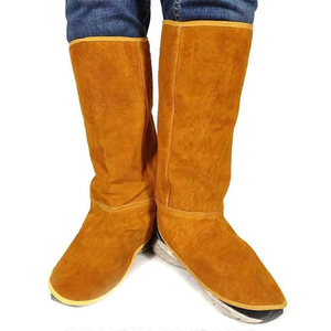 Protège-chaussures de soudage écologiques résistants à la chaleur et à l'abrasion avec fermeture élastique, protège-tibias anti-coupure - Product Image 4