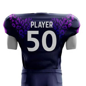 เสื้ออเมริกันฟุตบอลแบบยูนิเซ็กซ์ ลายเสือดาว รุ่น 50 สีดำ ทรงพอดีตัว ระบายเหงื่อได้ดี ต้านเชื้อแบคทีเรีย ระบายอากาศได้ 100% - Product Image 6