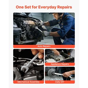 Set di chiavi a bussola a 12 punte SAE/metriche da 32 pezzi, chiavi combinate angolate a 15 gradi con estremità aperta, in rotolo - Product Image 6