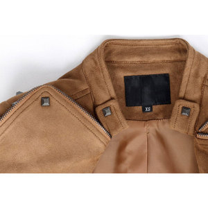 Wholesale New Slim Spring and Autumn Women's Suede Leather <b>Jacket</b> Studded Ladies Biker <b>Jacket</b> OEM ODM - Product Image 4