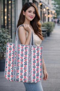 Block Printed Women <b>Mini</b> Tote Bags Shopping Beach Casual Carry <b>Hand</b> Bag Indian Traditional Ethnic Luxury Beautiful <b>Hand</b> Tote Bag - Product Image 3