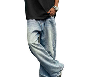 Jeans Rectos de Algodón 100% para Hombre, Estilo Punk Hip Hop, Color Personalizado, Ecológicos y Transpirables, Moda Urbana - Product Image 2