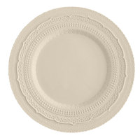 Services de table en porcelaine fine rose et bleue, style romantique français, avec assiettes de présentation en céramique à motif dentelle en relief, pour mariages, hôtels et banquets