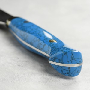 Custom Handmade Edge Master Manufacture Fillet <b>Knife</b> in Carbon Steel Resin Handle Leather Sheath Ambidextrous Dishwasher <b>Safe</b> - Product Image 2