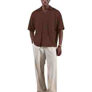 Nueva Tendencia de Moda, Camisa Casual Antiarrugas de Manga Corta para Hombre, 100% Algodón Tejido, Bordado Frontal, Color Personalizado - Product Image 5