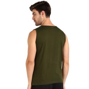 Camiseta sin mangas de LICRA de algodón ajustada para hombre de la mejor calidad, lote de stock directo impreso con gráficos negros de Bangladesh - Product Image 5