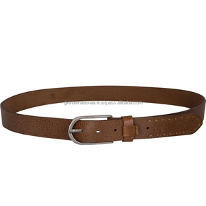Ceinture en cuir pour homme de qualité supérieure, texturée marron, décontractée, adaptée aux tenues formelles ou de soirée, accessoires en cuir tendance - Product Image 2