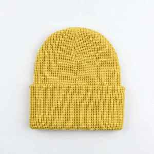 หมวกบีนนี่อะคริลิคสีน้ำเงินแบบยูนิเซ็กซ์ ถักนิตติ้ง สีพื้น ขอบพับได้ สำหรับฤดูหนาว ขนาด 56-58 ซม. สไตล์ลำลอง สำหรับผู้ใหญ่ - Product Image 2