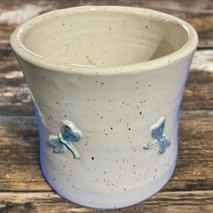 Speckled Ceramic <b>Utensil</b> <b>Holder</b> Embossed Butterfly Design Durable Glaze Finish Heat Resistant Countertop Organizer for <b>kitchen</b> - Product Image 3