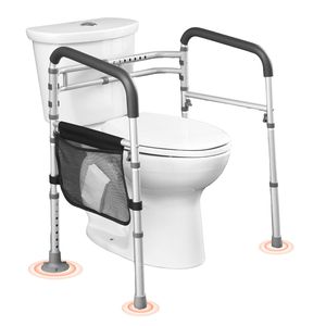 Dispositivi di Assistenza: Corrimano di Sicurezza per WC Pieghevole da 300 LBS con Maniglie Antiscivolo e Alluminio Rinforzato - Product Image 1