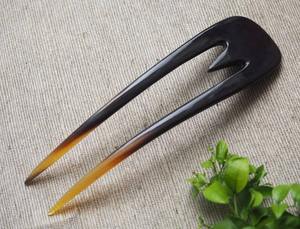 Épingle à cheveux artisanale en corne de buffle naturelle pour femme, support de chignon, accessoire capillaire vintage ethnique et écologique - Product Image 3