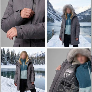 Vente en gros ELINE SPORTS – Doudoune parka d'hiver pour femme, coupe-vent, à capuche, col montant, manches matelassées en softshell - Product Image 6