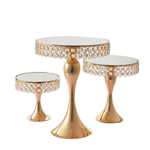 Luxury Handmade Gold <b>crystal</b> Cake <b>stand</b> dessert display for wedding and party for home hotel decorations - Product Image 1