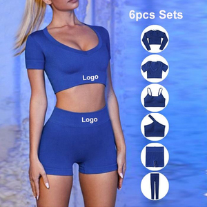 Custom Women's Yoga Set Breathable Seamless Sports Bra High Waist Leggings Polyester/Cotton Gym Fitness Wear OEM ODM Wholesale - Product Image 3