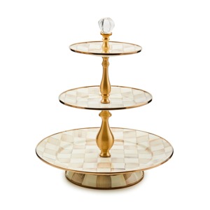 Support à gâteau en céramique en forme d'étoile à 2 niveaux, design rouge et vert pour les fêtes, réutilisable, lavage à la main uniquement - Product Image 2